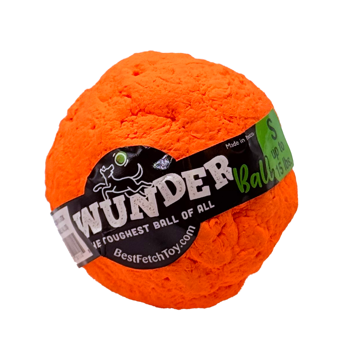 WUNDERball Small in orange, with the label band marked S, up to 15 lbs