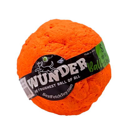 WUNDERball Small in orange, with the label band marked S, up to 15 lbs