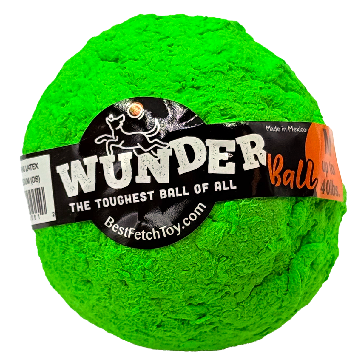 WUNDERball Medium in green, with the label band marked M, up to 40 lbs