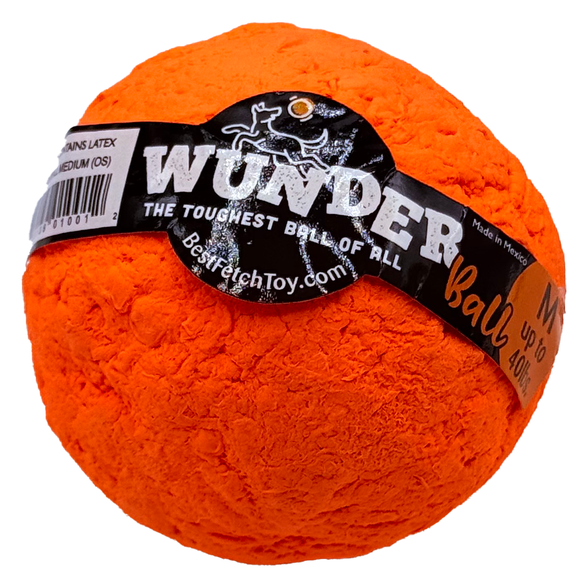 WUNDERball Medium in orange, with the label band marked M, up to 40 lbs