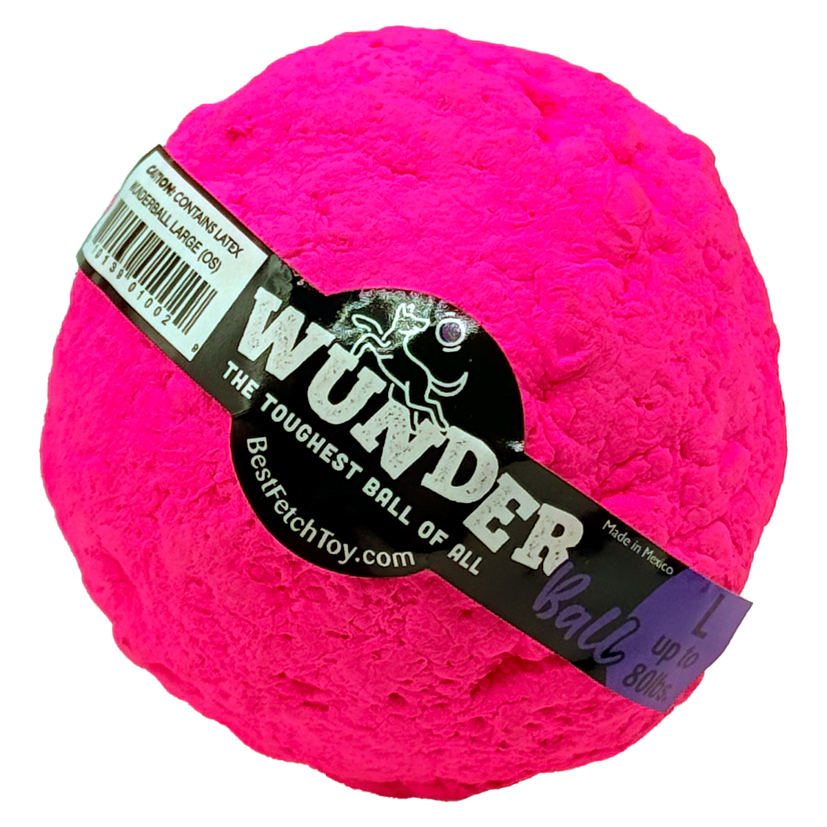 WUNDERball Large in pink, with the label band marked L, up to 80 lbs