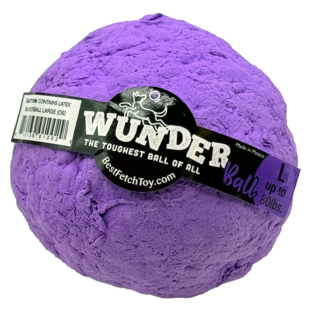 WUNDERball Large in purple, with the label band marked L, up to 80 lbs