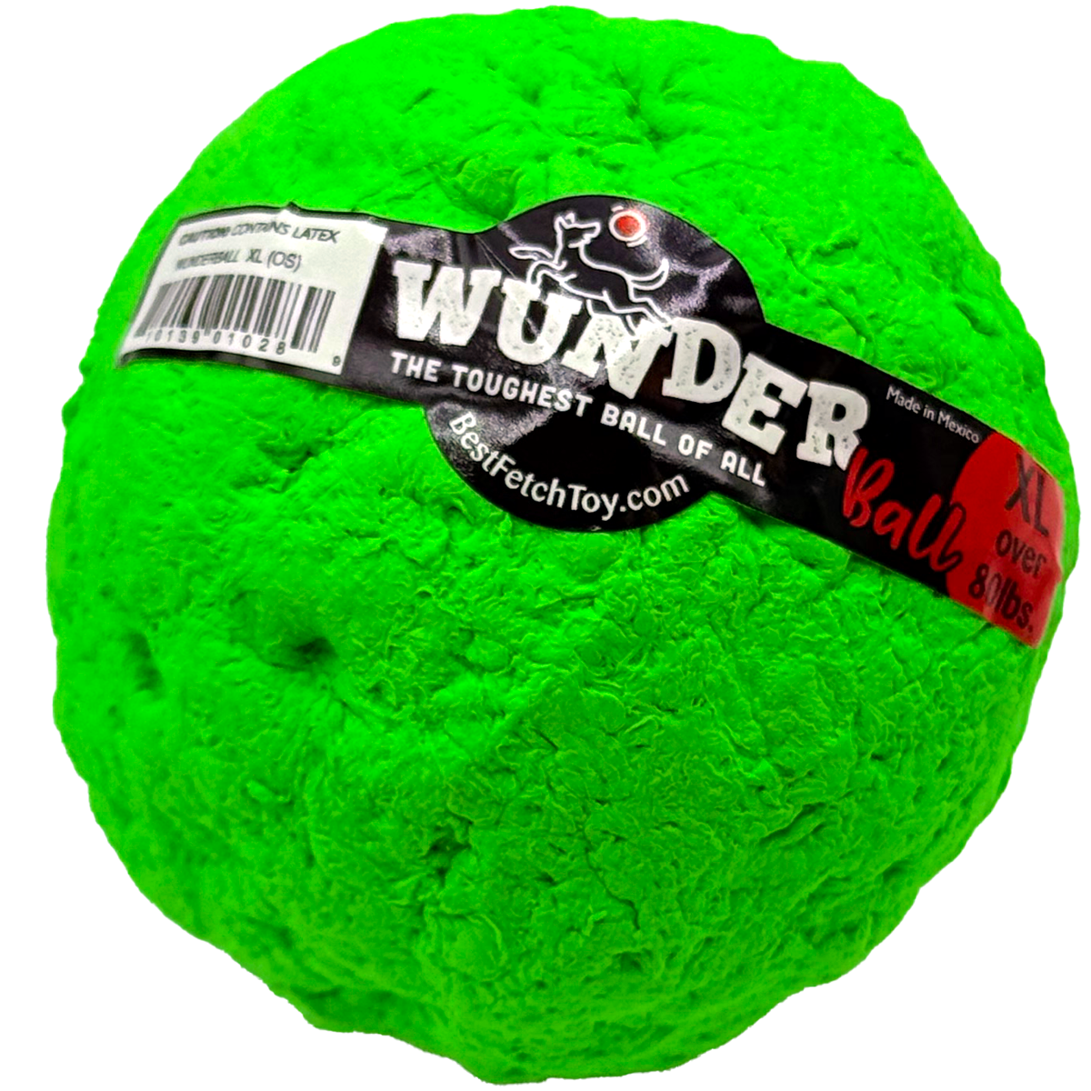 WUNDERball XL in green, with the label band marked XL, over 80 lbs