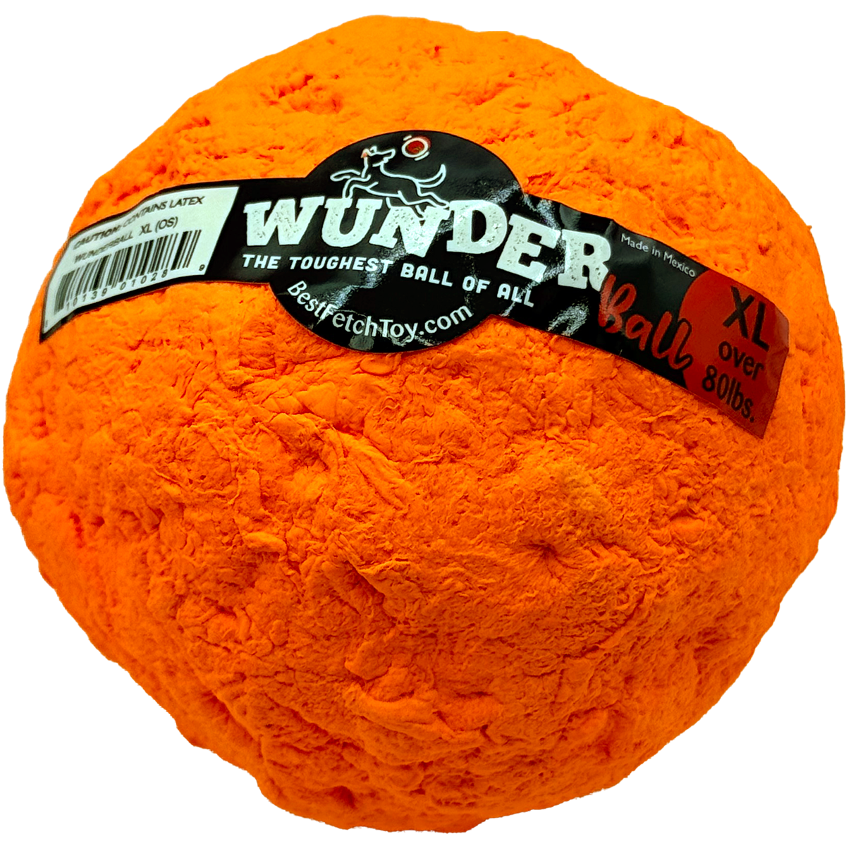 WUNDERball XL in orange, with the label band marked XL, over 80 lbs