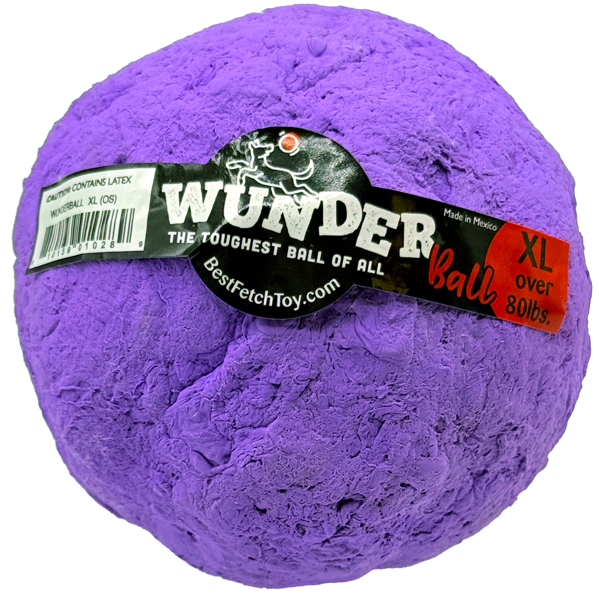 WUNDERball XL in purple, with the label band marked XL, over 80 lbs
