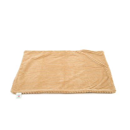 Khaki Scout Blankie laid flat, full view of the 30 x 40 in corduroy plush dog blanket