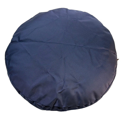 Round Armor round dog bed in midnight navy, top view