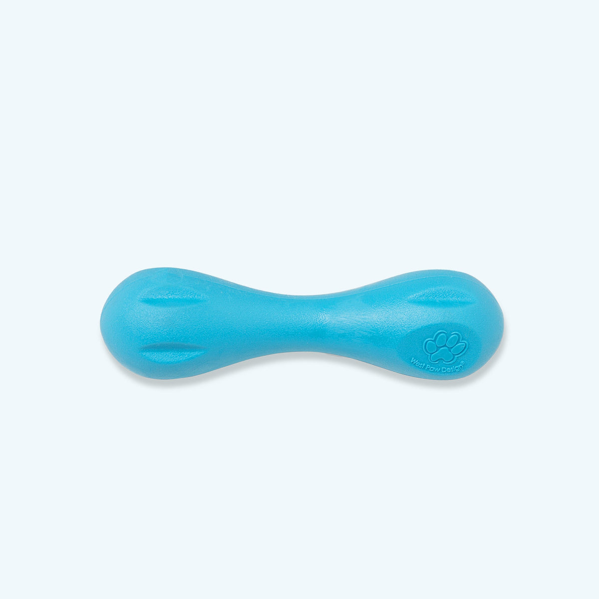 XS Hurley chew bone in aqua blue, side view