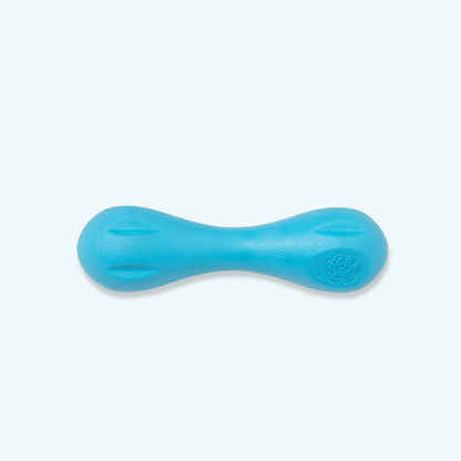 XS Hurley chew bone in aqua blue, side view