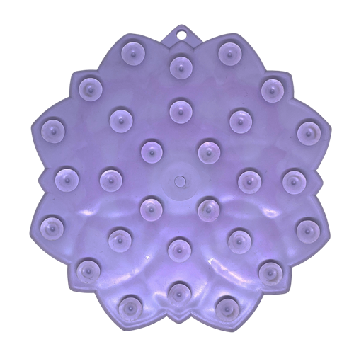 SodaPup Mandala Softie eTray in pastel purple, back view showing rows of suction cups