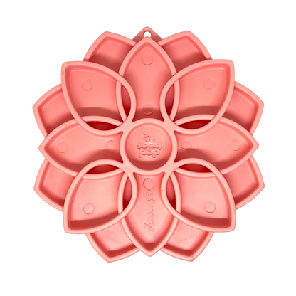 SodaPup Mandala Softie eTray in pastel pink, top view of the layered flower design