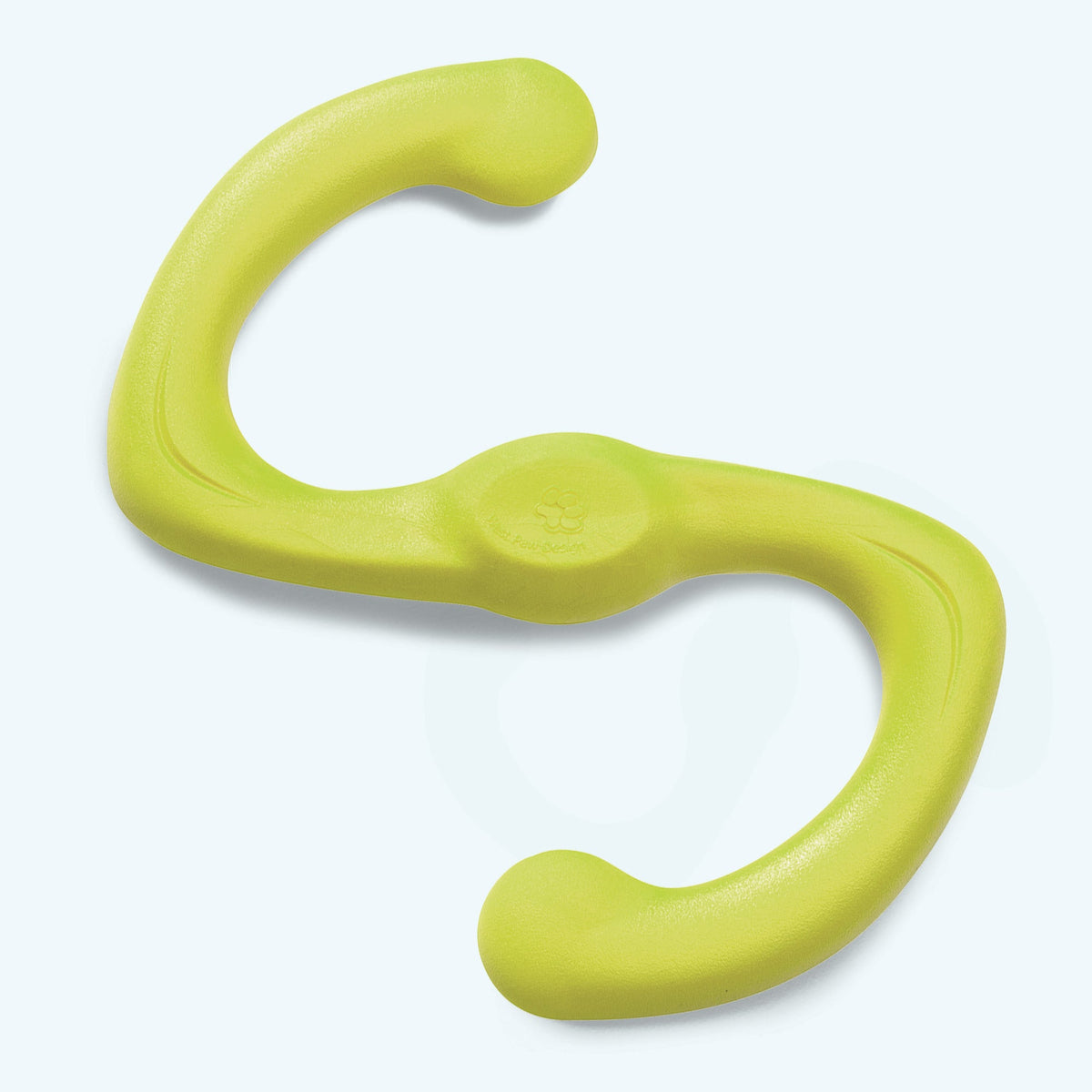Large Bumi tug toy in granny smith green, top view