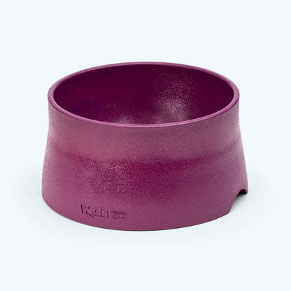 West Paw Non-Slip Bowl in tropic red, a deep berry shade, side view showing the flared base