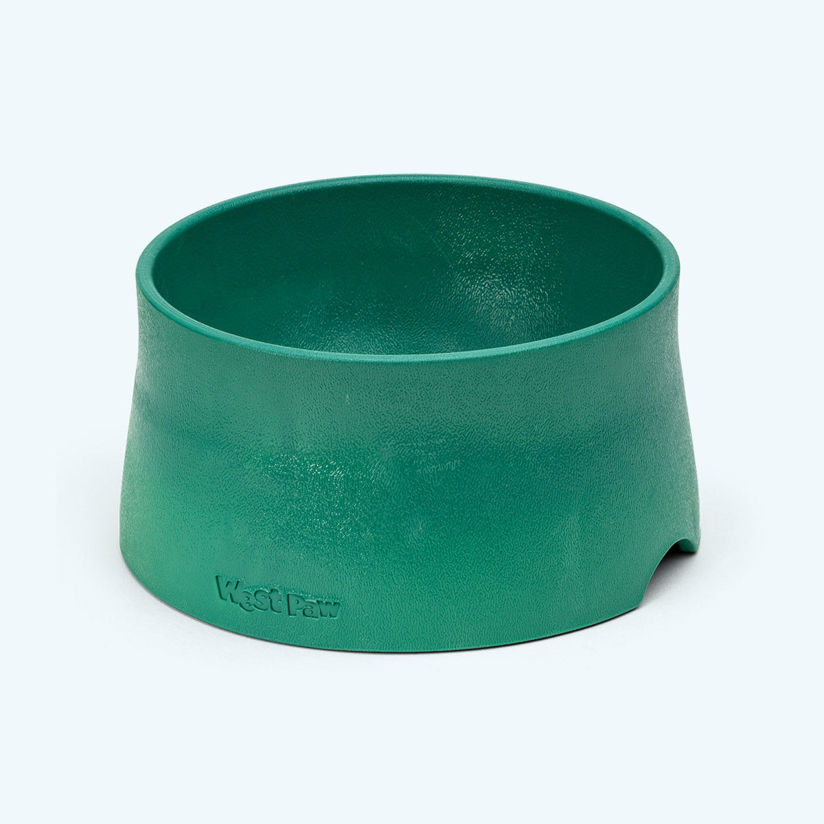 West Paw Non-Slip Bowl in kelp green, side view showing the flared base and embossed logo