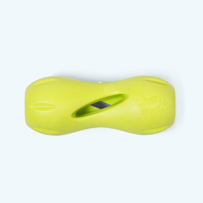 Small Qwizl treat holder in granny smith green, top view