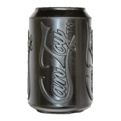 SodaPup Magnum Can Toy in black rubber, front view showing the embossed Can Toy lettering