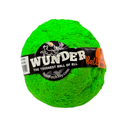 Bright green WUNDERball in Medium, shown smaller on a white background with the orange M tab