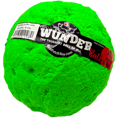 Bright green WUNDERball in XL, label band tilted across the top of the ball