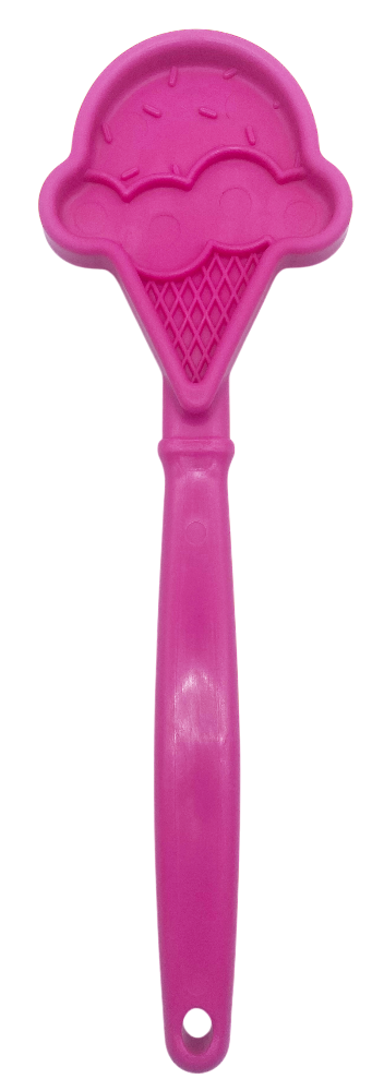 eStick lick stick in the pink ice cream cone design, with molded sprinkles and a waffle-cone texture, front view