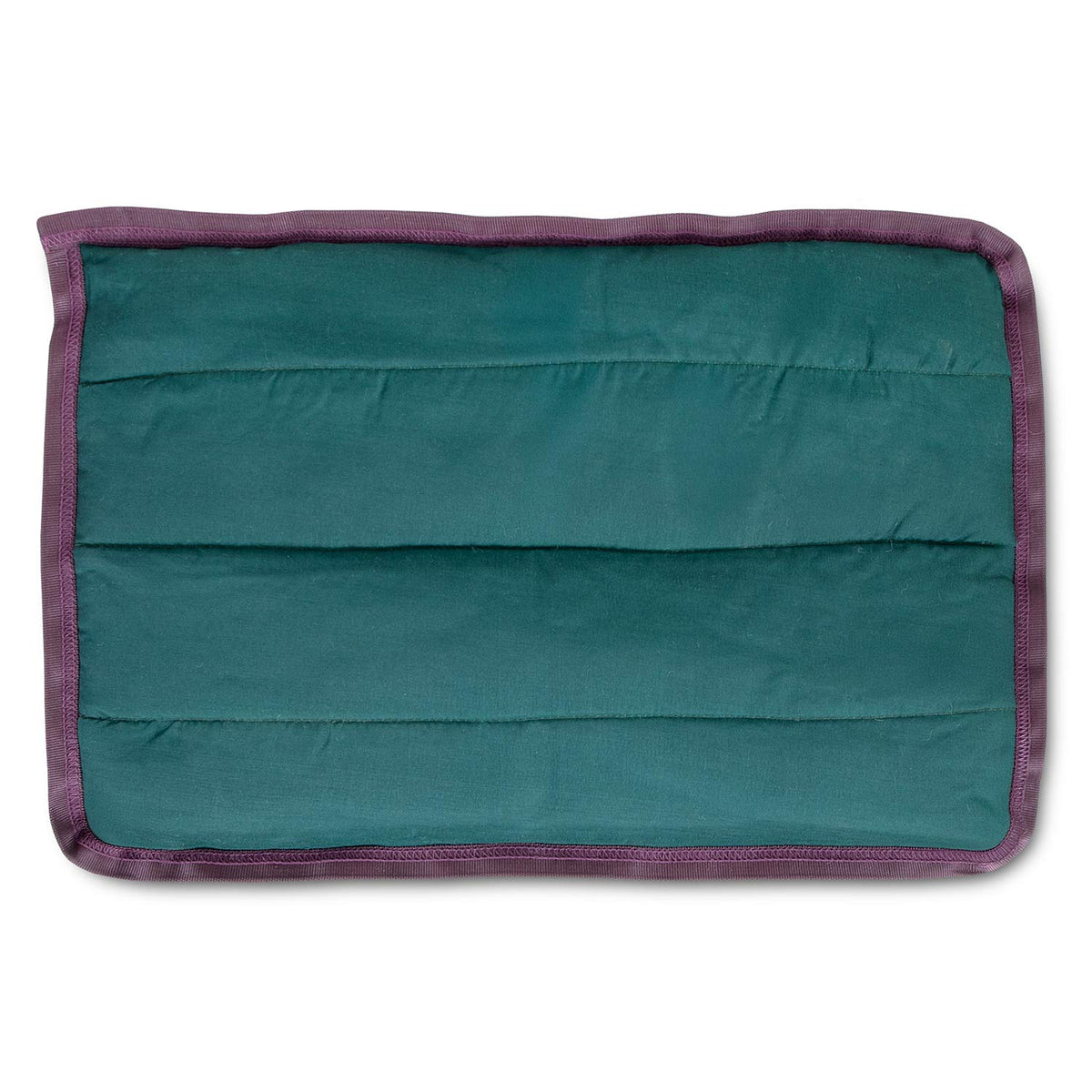 Dark green Jeffers washable crate pad, flat top view with horizontal quilting lines