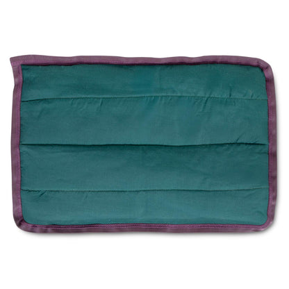 Dark green Jeffers washable crate pad, flat top view with horizontal quilting lines