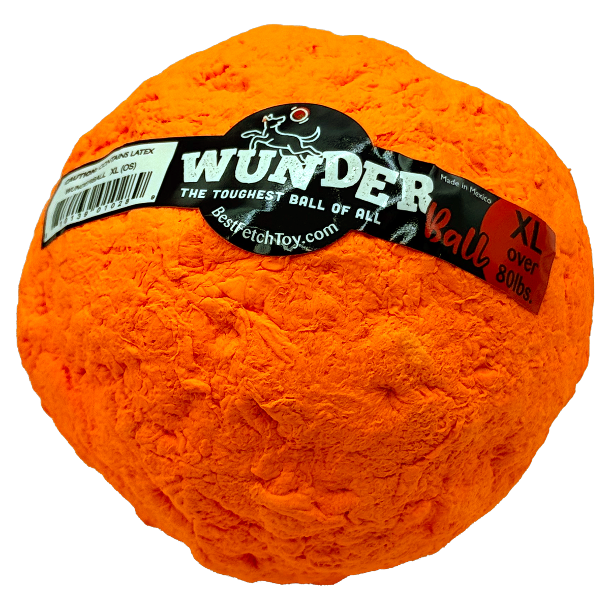 Orange WUNDERball in XL, angled slightly from above to show the textured top of the ball