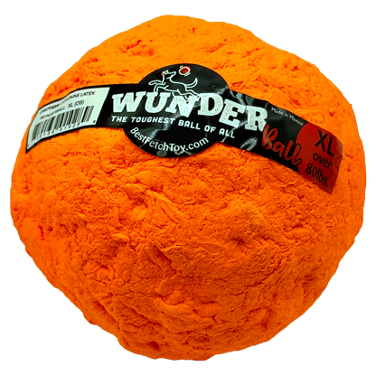 Orange WUNDERball in XL, angled slightly from above to show the textured top of the ball