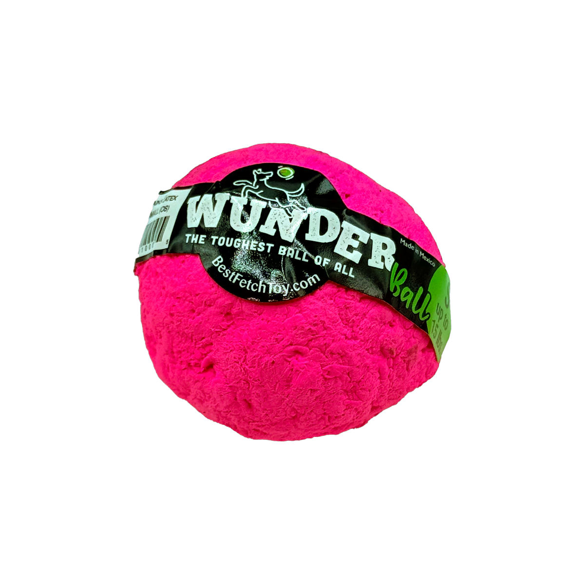 Hot pink WUNDERball in Small, shown small on a white background with the green S tab